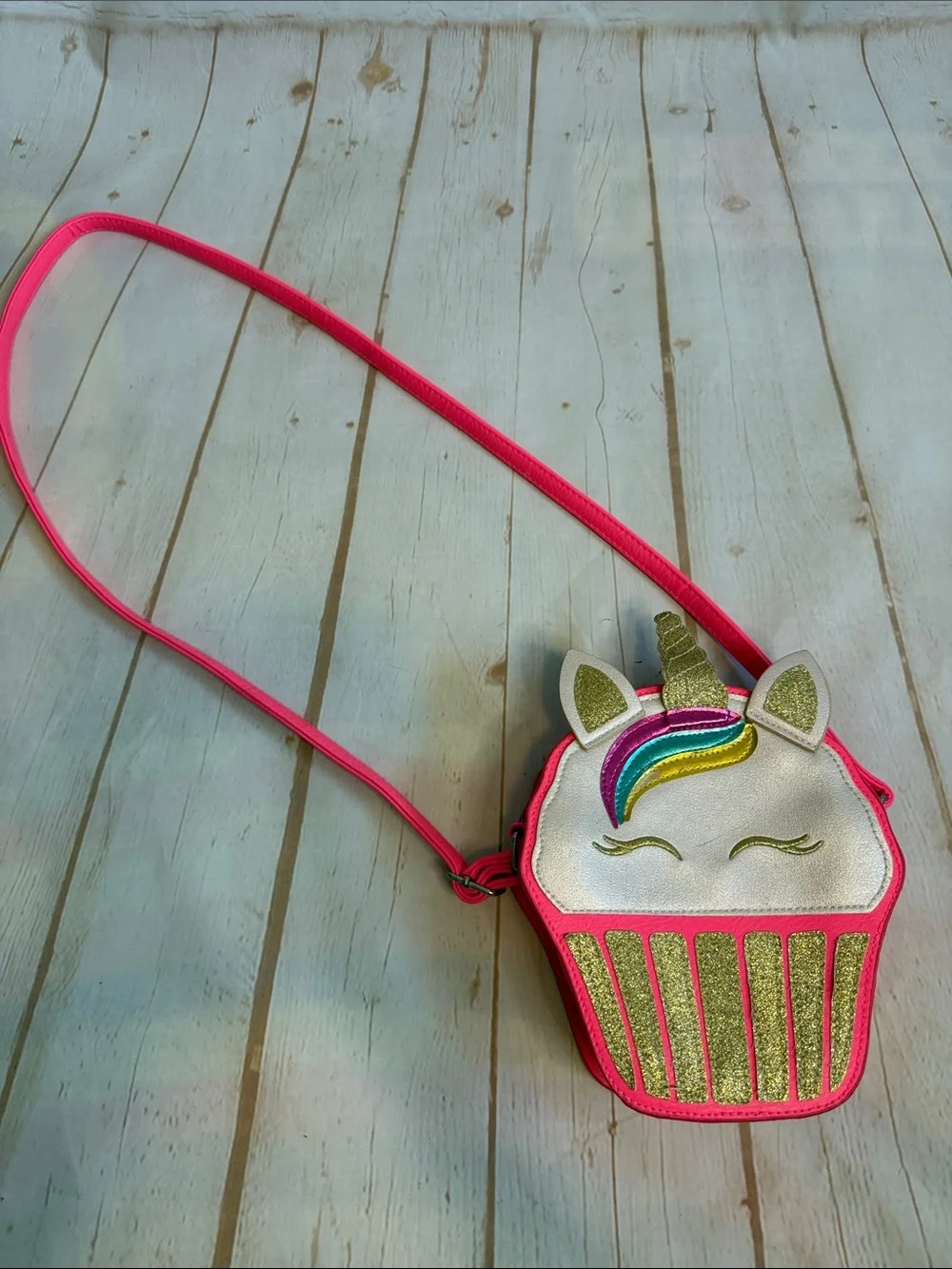 Kids Unicorn Cupcake Crossbody Bag Purse Dress-Up Accessory